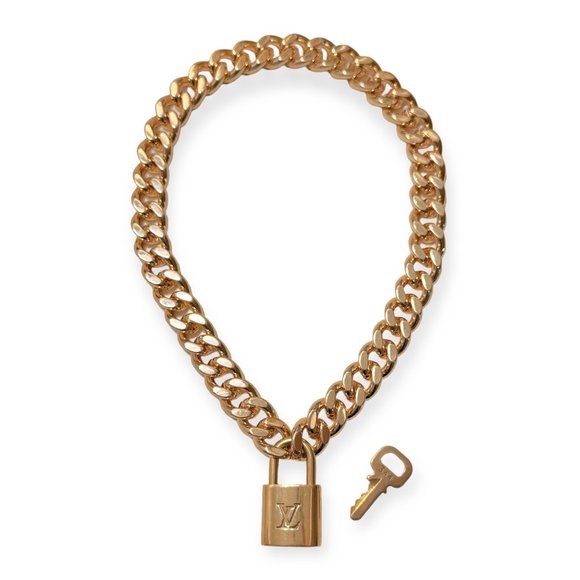 BACK IN STOCK!!! LOUIS VUITTON Padlock Choker Necklace, Gold - Picture 1 of 7